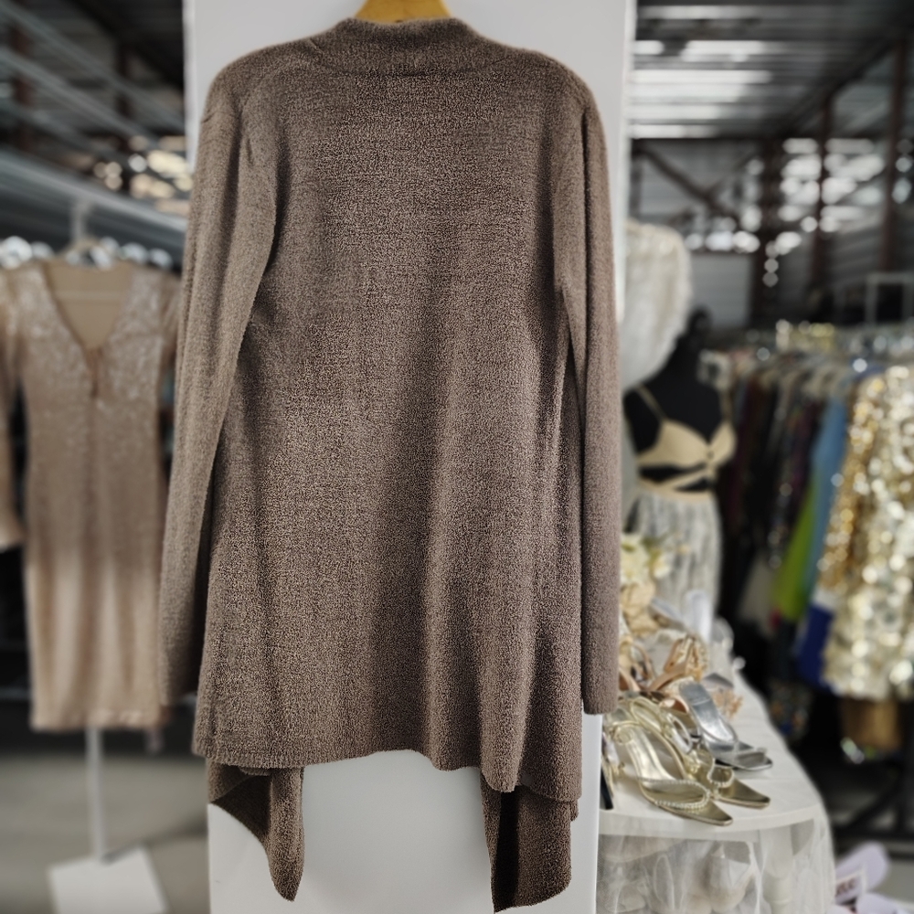 Barefoot Dreams Bamboo Chic Lite Calypso Wrap Cardigan | Taupe | Size S/M - Picture 3 of 6